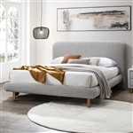 Cleo Bed in Gray Boucle Finish by Acme - BD02472Q