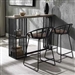 Zudora 3 Piece Counter Height Dining Set in Synthetic Leather, Antique Oak & Black Finish by Acme - DN01755