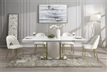Fadri 7 Piece Dining Room Set with Teddy Sherpa Chairs by Acme - DN01952-DN01953