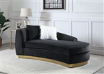 Achelle Chaise in Black Velvet Finish by Acme - LV01048