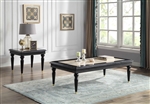 Tayden 3 Piece Occasional Table Set in Marble Top & Black Finish by Acme - LV01158-S