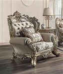 Danae Chair in Fabric, Champagne & Gold Finish by Acme - LV01195