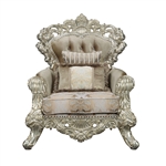 Sorina Chair in Velvet, Fabric & Antique Gold Finish by Acme - LV01207