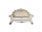 Vendome Loveseat in Champagne PU & Antique Pearl Finish by Acme - LV01325