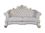 Vendome II Loveseat in Two Tone Ivory Fabric & Antique Pearl Finish by Acme - LV01330