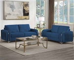 Wenona 2 Piece Sofa Set in Blue Velvet Finish by Acme - LV01774-S