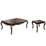 Betria 3 Piece Occasional Table Set in Engineered Stone Top, Gold & Black Finish by Acme - LV01890-S