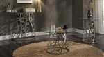 Laramie 3 Piece Occasional Table Set in Clear Glass & Champagne Finish by Acme - LV02145-S