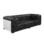 Brancaster Sofa in Black Top Grain Leather & Aluminum Finish by Acme - LV02285