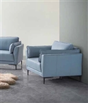 Mesut Chair in Light Blue Top Grain Leather & Black Finish by Acme - LV02389