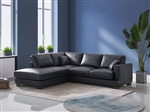 Geralyn Sectional Sofa in Black Leather Finish by Acme - LV02397