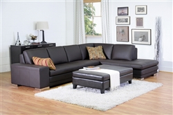 Baxton Studios Callidora Dark Brown Sectional Sofa by Wholesale Interiors - BAX-766