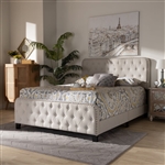 Annalisa Panel Bed in Beige Fabric Finish by Baxton Studio - BAX-Annalisa-Beige-Queen