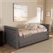 Swamson Daybed with Trundle in Grey Fabric Finish by Baxton Studio - BAX-BBT6576T-Grey-Twin