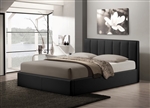 Templemore Bed in Black Leather Finish by Baxton Studio - BAX-CF8287-Queen-Black