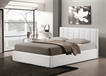 Templemore Bed in White Leather Finish by Baxton Studio - BAX-CF8287-Queen-White