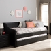 Barnstorm Daybed with Trundle in Black Faux Leather Finish by Baxton Studio - BAX-CF8755-Black-Day Bed