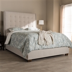 Georgette Bed in Light Beige Fabric Finish by Baxton Studio - BAX-CF8957-Light Beige-Queen