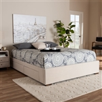 Leni Platform Storage Bed in Beige Fabric Finish by Baxton Studio - BAX-CF9045-Beige-Queen