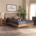 Emiko Platform Bed in Walnut Brown Finish by Baxton Studio - BAX-Emiko-Ash Walnut-Queen