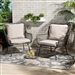 Dermot Modern and Contemporary 2-Piece Beige Fabric and Grey Synthetic Rattan Patio Chair Set by Baxton Studio - BAX-FY-0009-Faux Rattan Grey-Chair