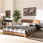 Haines Platform Bed in Walnut Brown Finish by Baxton Studio - BAX-MG-0050-Ash Walnut-Queen