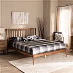 Abel Platform Bed in Walnut Brown Finish by Baxton Studio - BAX-MG0064-Walnut-Queen