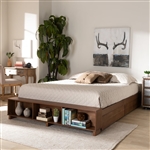 Arthur Platform Bed in Ash Walnut Brown Finish by Baxton Studio - BAX-MG6001-1S-Ash Walnut-4DW-Queen