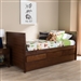 Linna Daybed with Trundle in Walnut Brown Finish by Baxton Studio - BAX-MG8006-Walnut-Twin