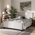 Morgan Panel Bed in Beige Fabric Finish by Baxton Studio - BAX-Morgan-Beige-King