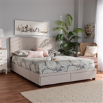 Netti Platform Storage Bed in Beige Fabric Finish by Baxton Studio - BAX-Netti-Beige-Queen