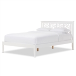 Celine Platform Bed in White Finish by Baxton Studio - BAX-SW8011-White-Queen