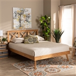 Galvin Platform Bed in Brown Finish by Baxton Studio - BAX-SW8219-Rustic Brown-Queen