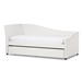 Vera Daybed with Trundle in White Faux Leather Finish by Baxton Studio - BAX-Vera-White-Daybed