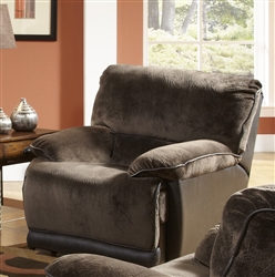 Escalade Reclining Console Loveseat in Chocolate/Walnut Two Tone Fabric by Catnapper - 1719