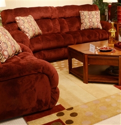 Siesta 3 Piece Lay Flat Reclining Sectional in "Wine" Color Fabric by Catnapper - 1761-W-SEC