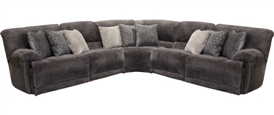 Burbank 5 Piece Reclining Sectional in Smoke Fabric by Catnapper - 281-S-05