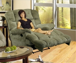 Jackpot Reclining Chaise in Sage, Chocolate, or Camel Microfiber Fabric by Catnapper - 3989