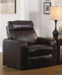 Zodiac 2 Straight Arm Recliner in Java Leather by Catnapper - 4020