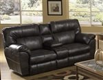 Nolan Godiva Leather Reclining Console Loveseat by Catnapper - 4049