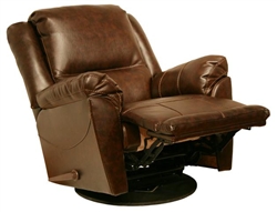 Maverick Chaise Swivel Glider Recliner in Java Leather by Catnapper - 4546-5-J