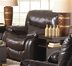 Arlington Swivel Glider Recliner in Mahogany Leather by Catnapper - 4770-5