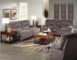 Noble 2 Piece POWER Lay Flat Reclining Set in Slate Fabric by Catnapper - 61361-S-SET