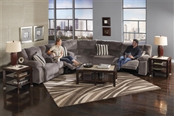 Hammond 3 Piece POWER Reclining Sectional in Mocha, Coffee, or Granite Fabric by Catnapper - 61441-SEC