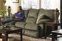 Gavin POWER Reclining Sofa with Drop Down Table in "Foliage" Color Fabric by Catnapper - 61455