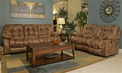Watson 2 Piece POWER Lay Flat Reclining Set in Coal, Almond, or Burgundy Fabric by Catnapper - 61521-SET