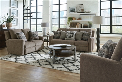 Calvin 2 Piece Power Reclining Sofa Set in Otter Fabric by Catnapper - 6163-SET-O