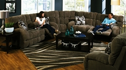 Siesta 3 Piece POWER Lay Flat Reclining Sectional in "Chocolate" Color Fabric by Catnapper - 61761-SEC