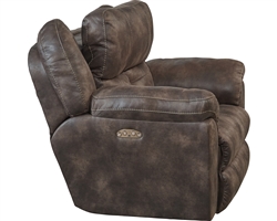 Ferrington Power Headrest Power Lay Flat Recliner in Dusk, Sunset or Steel Color Fabric by Catnapper - 61890-7