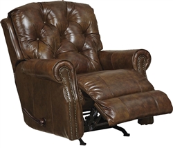 Davidson POWER Rocker Recliner in Timber Leather by Catnapper - 64604-2-T